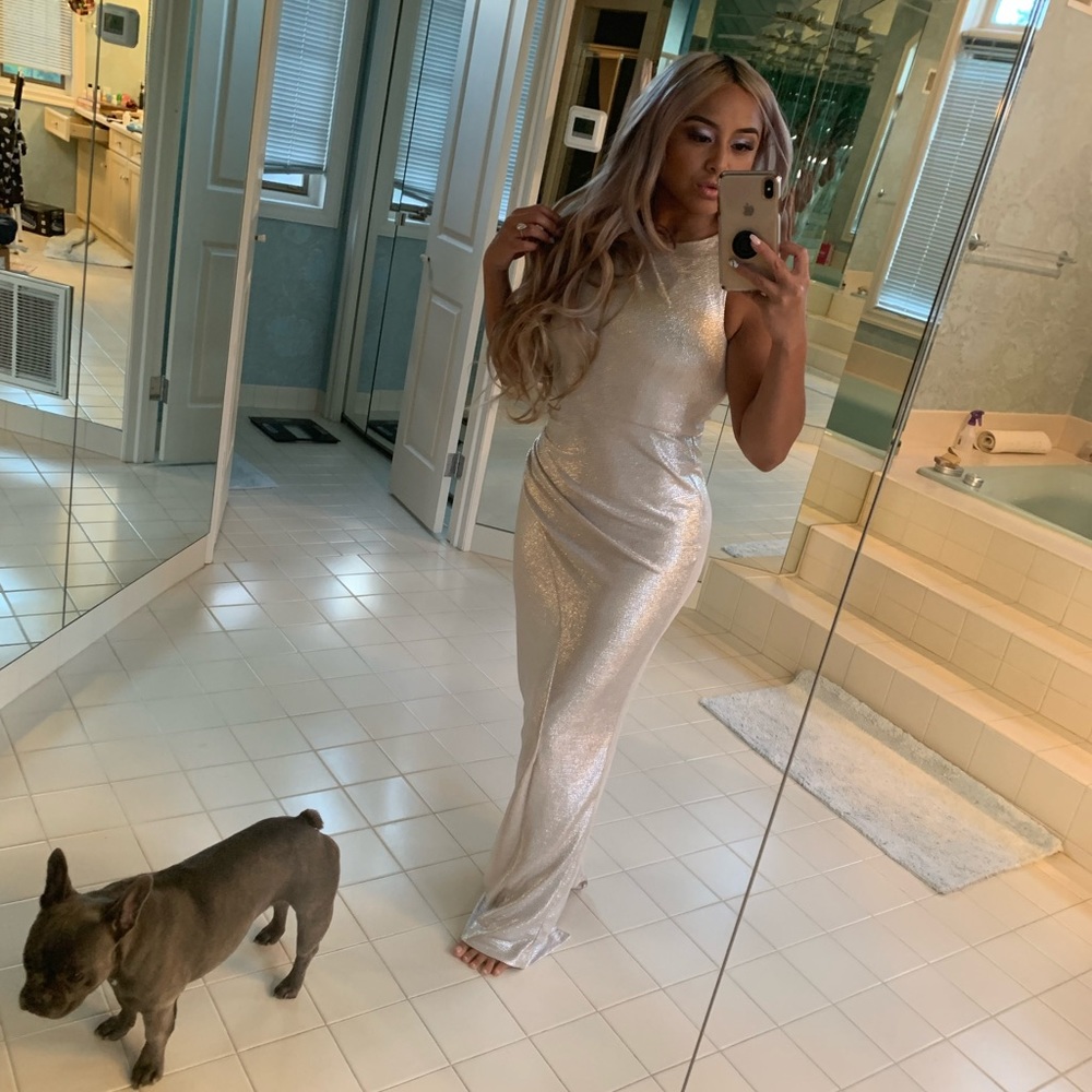Sleek silver dress!